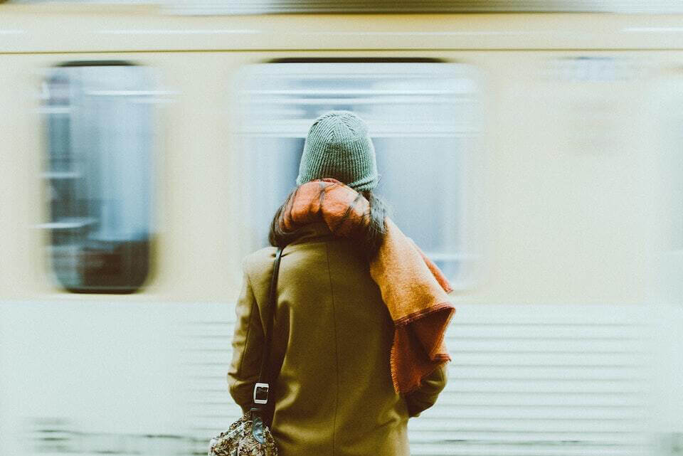 Woman waiting for subway